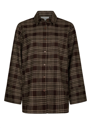 Dita flannel check skjorte Brown Neo Noir 